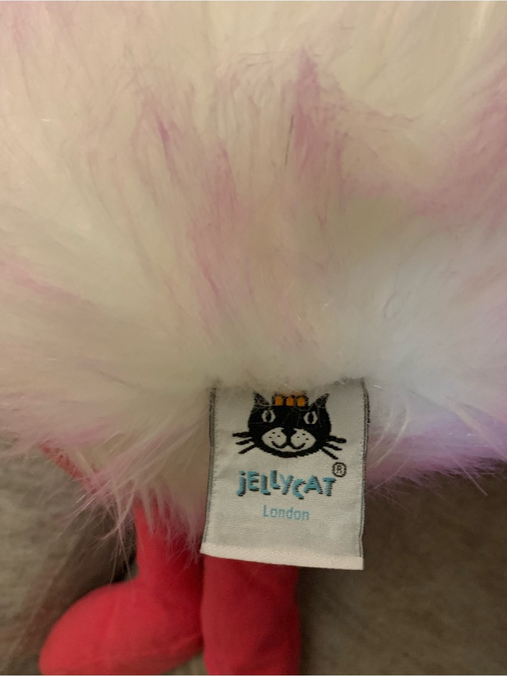 JellyCat Retired Raspberry Ripple Pom Pom Ostrich - Picture 5 of 7